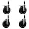 Service Caster 6'' Phenolic Swivel 1'' Expanding Stem Caster Set 2 Total Lock Brakes, 4PK SCC-EXTTL20S615-PHR-2-S-2-1 - alternate 1